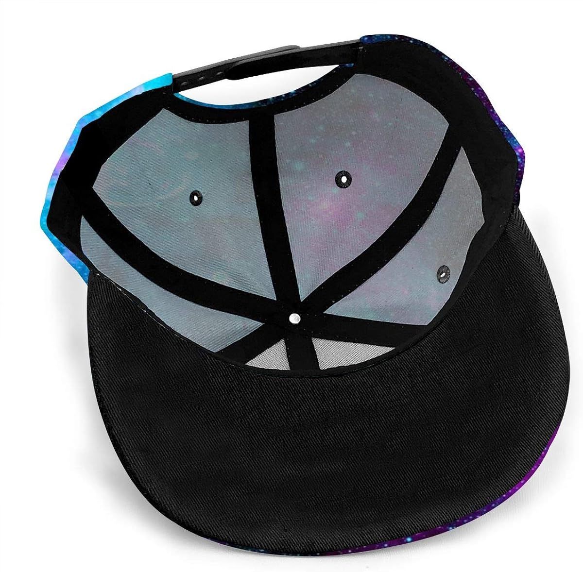 BWBFVPW Adjustable Snapback Hat Unisex Hip Hop Flat Brim Baseball Cap Blue and Purple Galaxy: Clothing