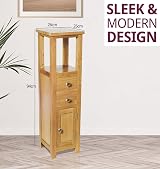 Hallowood Furniture Waverly Oak Open Top Tower Slim Storage Cabinet view 2
