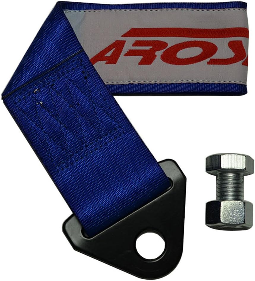 AROSPEED BLUE TOW STRAP Kit High Tensile Strength Heavy Duty Steel and Polyester 10,000 LB Pound Rating Front Rear Universal JDM for Honda Acura Civic Fit Prelude Integra RSX Accord S2000 Si TSX CL TL GSR LS EK9 EK EG EF EJ1 EM1 EF9 FG2 DC2 SOHC DOHC B16 D16 B18 B20 H22 F22 LS VTEC K20 K24 EX DX LX Si SiR Si-R