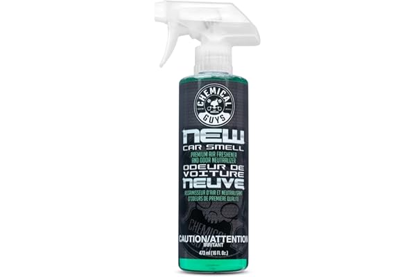 Chemical Guys New Car Smell Premium Air Freshener and Odor Eliminator, Long-Lasting Scent, Great for Cars, Trucks, SUVs, RVs