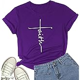 DANVOUY Women's V-Neck Summer Casual Letters Printed Short Sleeves Graphic T-Shirt