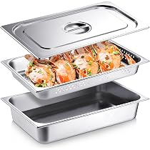 tainle teel Chafing Dih Buffet et with 3 1/3 ize Pan Food Warmer for Partie, Buffet