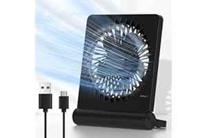 JOSTRY Desk Fan USB Powered,Ultra Quiet Small Personal Fan with 220° Tilt Folding and 3 Speeds Adjustable Wind,USB-C Corded P