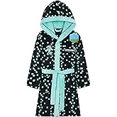 Minecraft Bath Robe for Boys, Teens Hooded Fleece Robe Cozy Loungewear Soft Nightwear Creeper Gamer Gifts for Kids