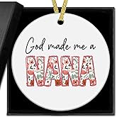 nvucamd Nana Gifts Christmas Ceramic Ornaments Decor, Grandma Ornaments Gifts for Grandma Mothers Day Birthday from Grandkids, Nana Haning Ornament Decorations for Christmas Tree