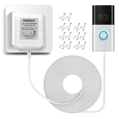 24V Doorbell Power Adapter – 19.6ft Long C-Wire, Works With Ring, Nest, Wyze, Eufy, Ecobee – Quick CH-2 Terminal, Black 24V Doorbell Power Adapter – 19.6ft Long C-Wire, Works With Ring, Nest, Wyze, Eufy, Ecobee – Quick CH-2 Terminal, Black