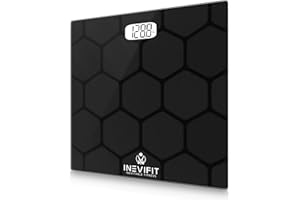 INEVIFIT Bathroom Scale, Highly Accurate Digital Bathroom Body Scale, Measures Weight up to 400 lbs. Includes Batteries