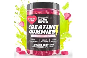 KP Creatine Gummies for Men & Women, 100% Creatine Monohydrate Gummies, 5g per Serving - Vegan, Sugar Free, Pink Lemonade - S