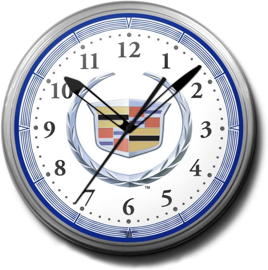 Cadillac Automobile Wreath Emblem Neon 20" Wall Clock Made In USA