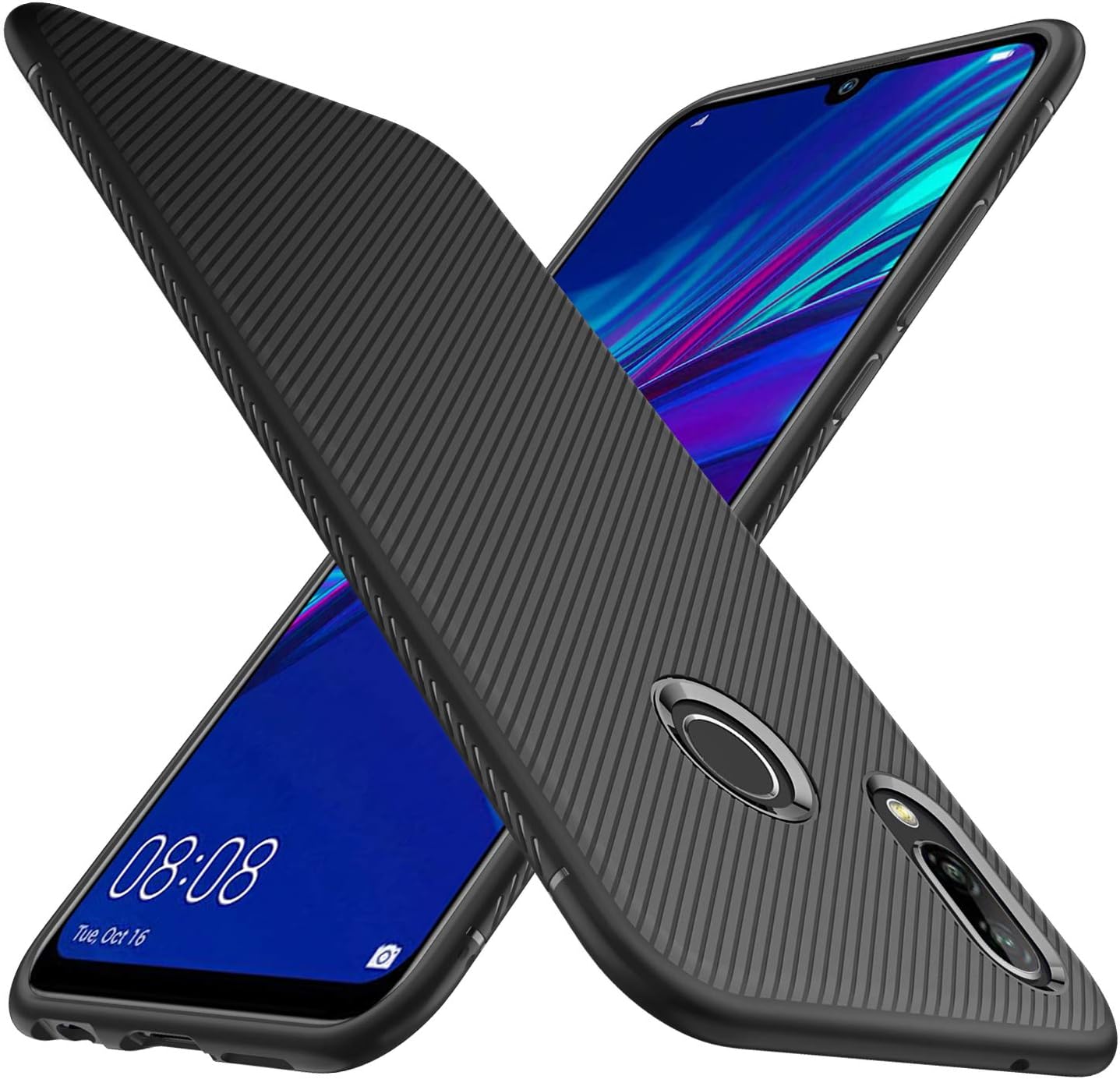 iBetter for Huawei P smart 2019 Case, Premium Soft Rubber For Huawei P smart 2019 Cover, with [Anti-Slip] [Ultra-Thin] for Huawei P smart 2019 Smartphone. Black