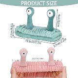 2 Pcs Snail Spa Headbands Cute Elastic Face Wash Shower Sports Beauty view 3