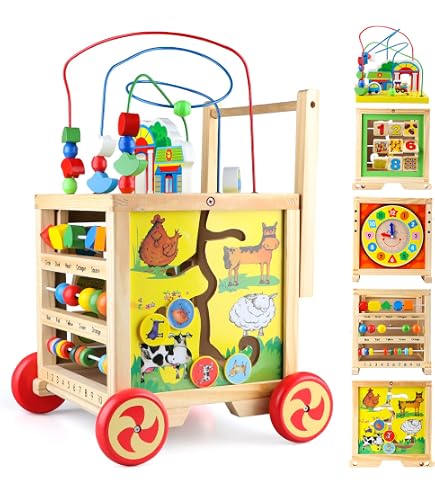 Cubo De Actividades 7 En 1 De Madera Montessori Para Bebés De 1 A 3 Años - Juguete Educativo Sensorial Con Laberinto, Piano Y Engranajes - Regalo Cumpleaños Niño Niña Juguete Educativo Formas Colores Cubo De Actividades 7 En 1 De Madera Montessori Para Bebés De 1 A 3 Años - Juguete Educativo Sensorial Con Laberinto, Piano Y Engranajes - Regalo Cumpleaños Niño Niña Juguete Educativo Formas Colores