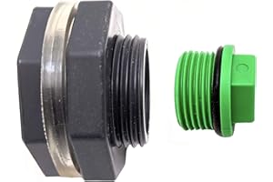 Drain Valve Plug Kit for Rain Barrels, Tuff Stuff and Rubbermaid Water Tanks, Aquariums, Tubs, Pools