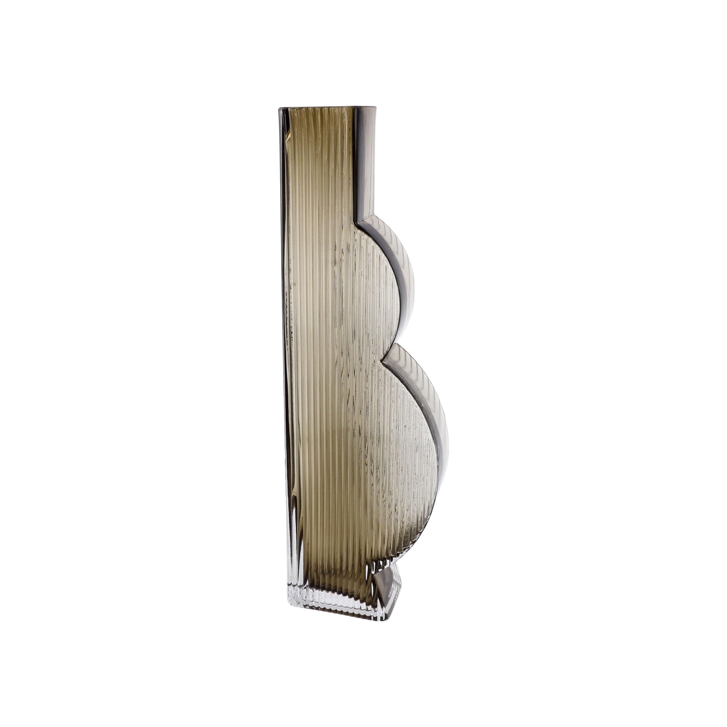 Goebel Vase, Glass, Grey, 10.5 x 5 x 34.5 cm