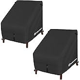 Porch Shield Waterproof Patio Chair Cover 2 Pack 30W x 33D x 34H in, Black | Strong 600D Polyester, All Weather Protection, Fits Outdoor Standard Dinning Chair