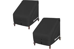 Porch Shield Patio Chair Covers -Waterproof Outdoor Lounge Deep Seat Lawn Chair Cover 2 Pack - 30W x 33D x 34H inch, Black