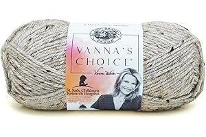 Lion Brand Yarn (1 Skein) Vanna's Choice Yarn, Grey Marble