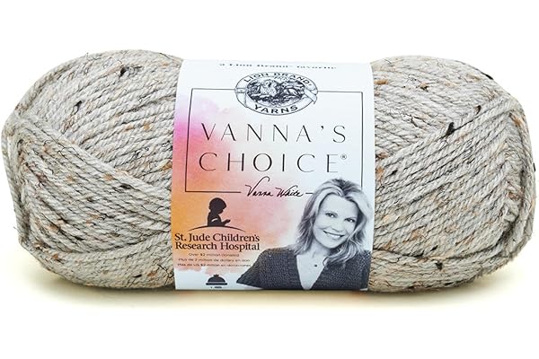 Lion Brand Yarn (1 Skein) Vanna's Choice Yarn, Grey Marble