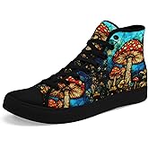 coolcustomize Fashion Skull High-Top Canvas Shoes for Men Women -Unique Vibrant High Top Sneakers Comfortable Casual Shoes