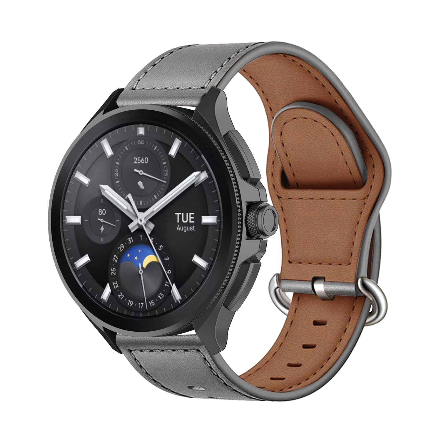 MiRowy 22mm Leather Strap for Xiaomi Watch S4/S4 Sport/S3/S1 Pro/Watch 2/2 Pro/Mi Watch S1/S1 Active/Mi Watch, Soft Breathable Leather Watch Band for Redmi Watch 5 Active/Redmi Watch 5 Lite - Gray