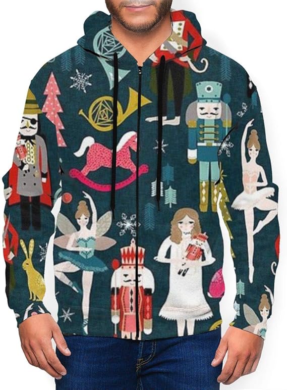 Amazon Co Jp かわいいくるみ割り人形 メンズ パーカー ファッション カーディガン キャップ付き カジュアルウェア ジッパー 服 ファッション小物