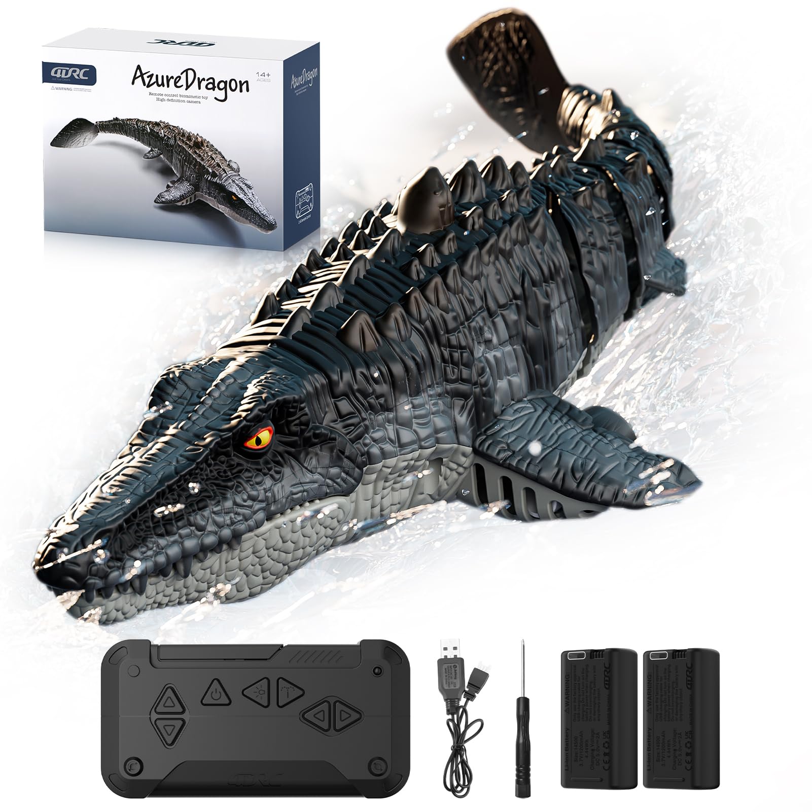 Photo 1 of 4DRC 2.4Ghz Remote Control Shark Toys for Boys Kids, Remote Control Boat Pool Toy with Light & Spray Water Function for 8 Year Olds Kid Boys Girls Birthday Gifts