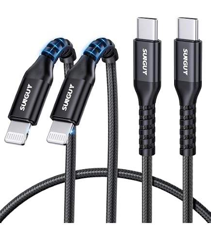 Amazon.com: SUNGUY USB-A to Lightning Cable 2FT [2Pack], USB to