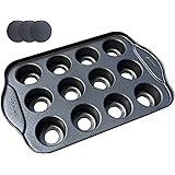 Mini Cheesecake Pan with Removable Bottom, 12 Cavity Nonstick Mini Muffin Cupcake Pan
