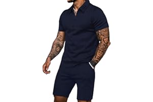 JoZorro Mens Polo Shirts and Shorts Set Tracksuit Fashion Casual Summer 2 Piece Outfits for Men