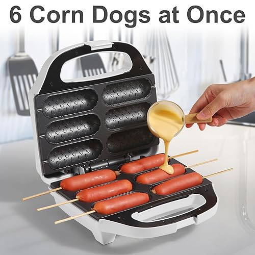 Corn Dog Waffle Maker, Hot Dog Waffle Machine with Non-stick Coating Plate,  Hot Dog Maker Toaster Make Corn
