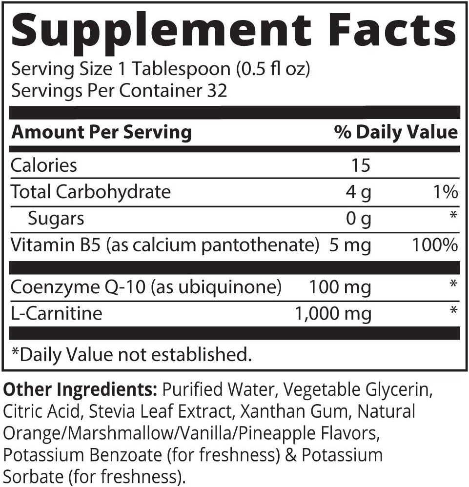 Co-Q10 with L-Carnitine Liquid - Orange: Health & Personal Care