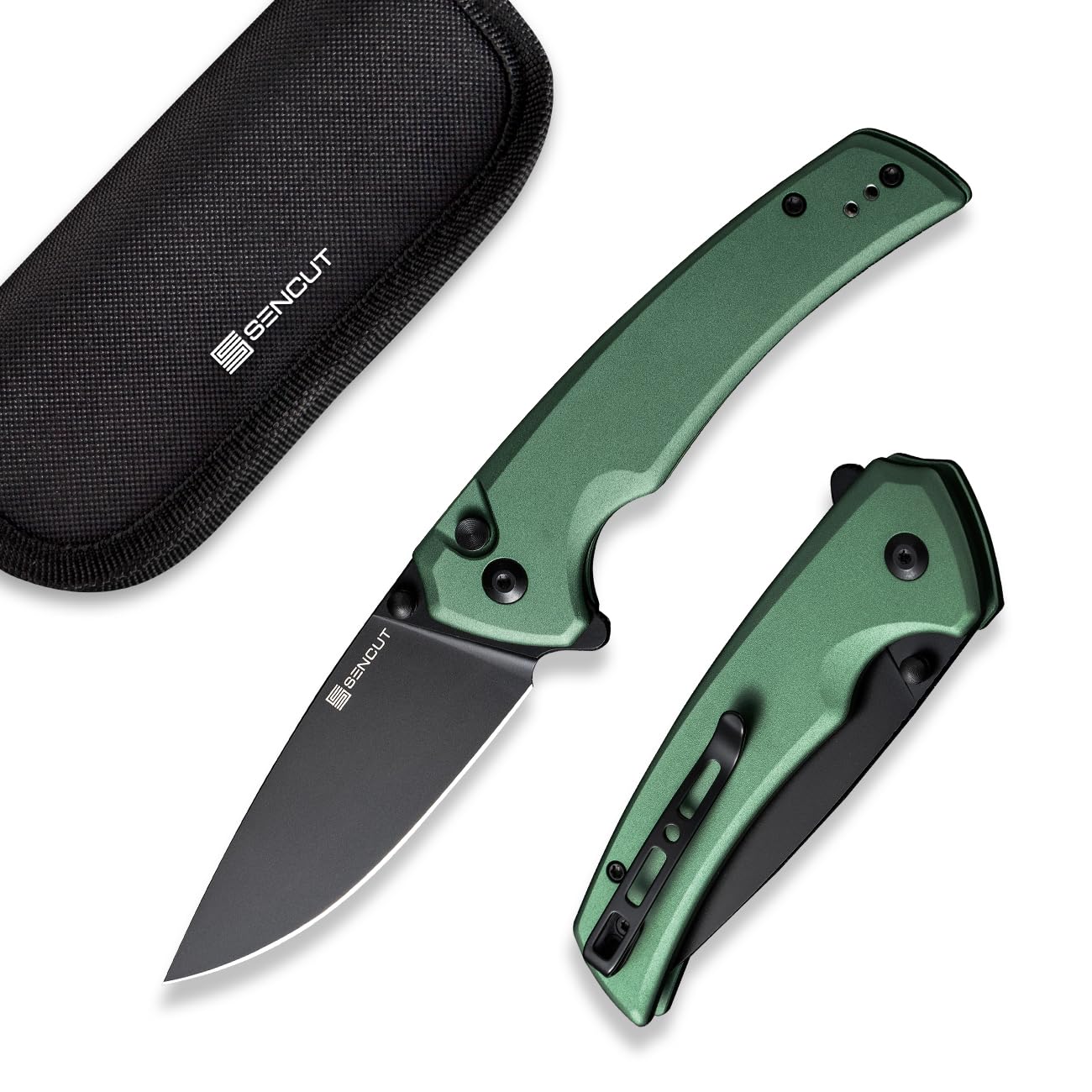 SENCUT Button Lock Pocket Knife for EDC, Serene