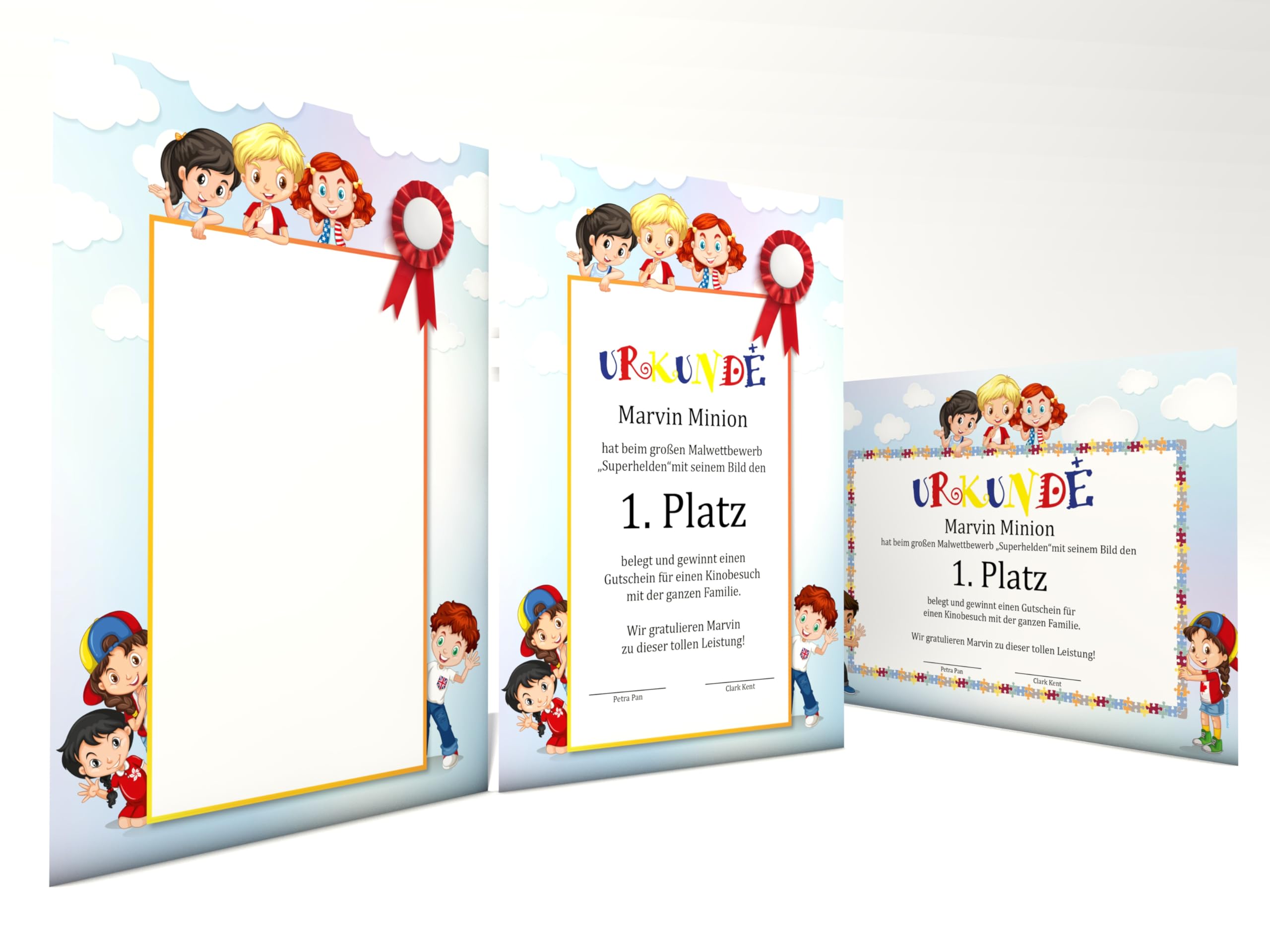 Certificate Paper "Children" 50 Sheets | Modern | for Certificates | DIN A4 190 g/m² | High Quality | Writing Paper | Cardboard Paper | Certificate Paper | Blank Certificate Paper | Recognition Paper