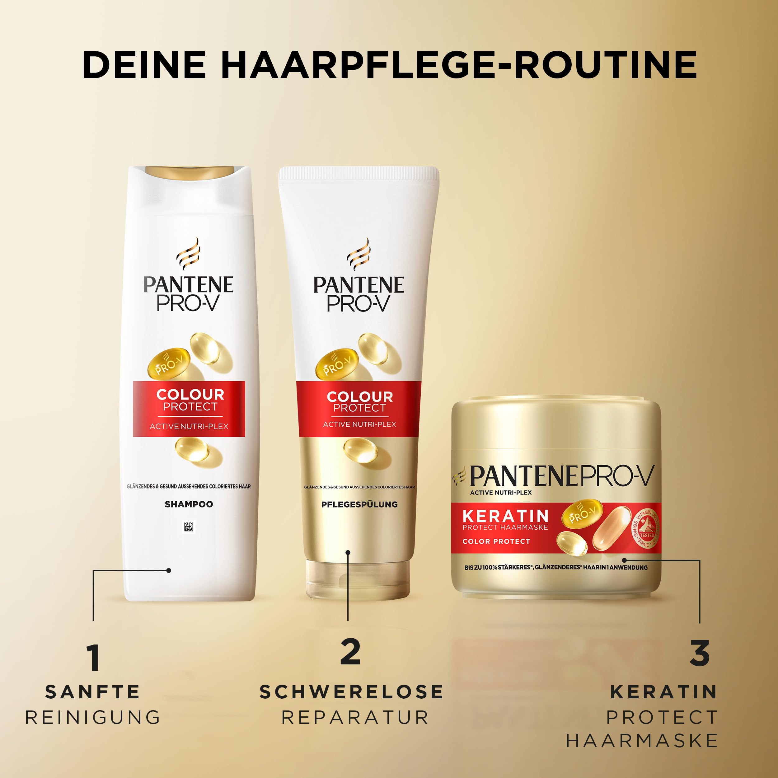 Pantene Pro-V Colour Protect Shampoo 6x300ml für Gefärbtes und Gesträhntes Haar, Reinigt Sanft. Schützt die Haarbindungen, Ohne Mineralöle und Farbstoffe, Mit Active Nutri-Plex Technologie 5