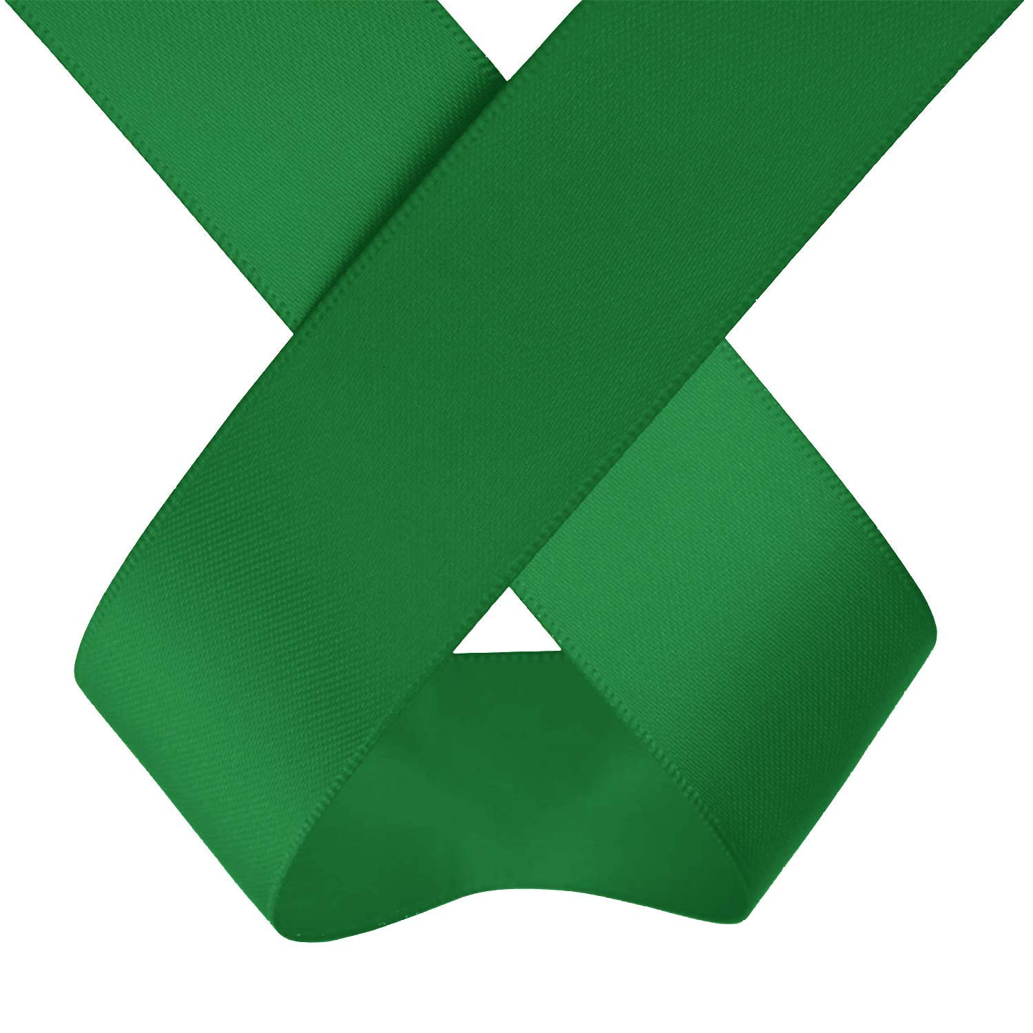 Trimming Shop Bottle Green Ribbon Roll - 40mm x 25 Metres - Double Sided Satin Brightly Coloured - 100% Polyester - for Gift Wrapping, Decorating, Arts and Craft - Machine Washable