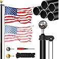 Gientan Flag Pole for Outside in Ground, 16FT Sectional Extra Thick Flagpole Kit, Heavy Duty Aluminum Outdoor Flag Poles with 3x5 American Flag for Yard, Garden, Residential or Commercial