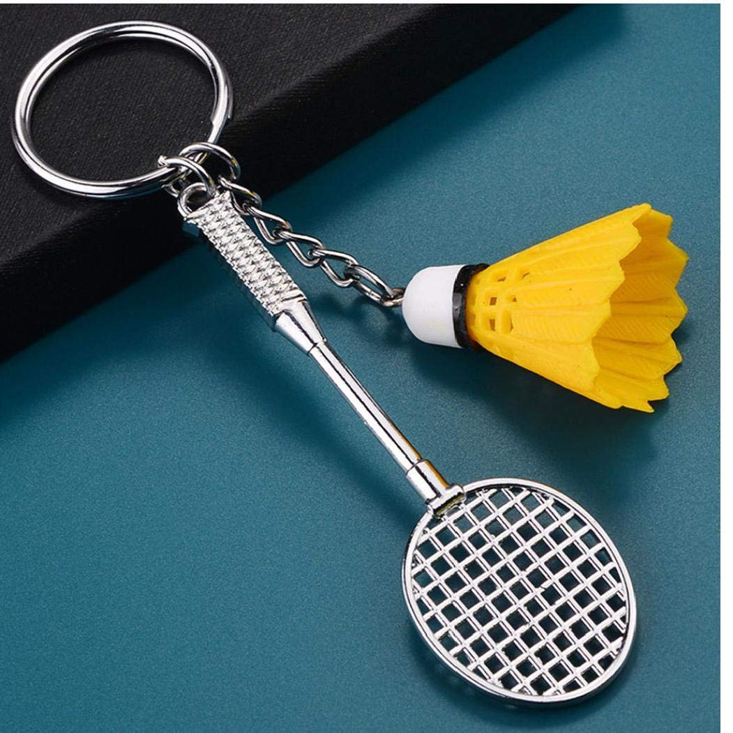 Cute Mini Badminton Keychain Sport Goods Ball Keyrings Accessories Yellow