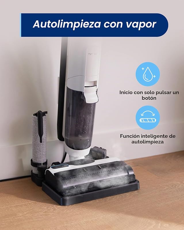 Floor One S5 Steam Smart - Aspiradora a Vapor en seco y húmedo para Suelos Duros, Limpia y desinfecta la Suciedad pegajosa, Pantalla Digital, Mayor duración