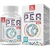 Liposomal Palmitoylethanolamide 1000 mg + Luteolin 100 mg, Micronized Pea 99% Highly Purified - Enhanced Absorption and Bioavailability, 60 Softgels