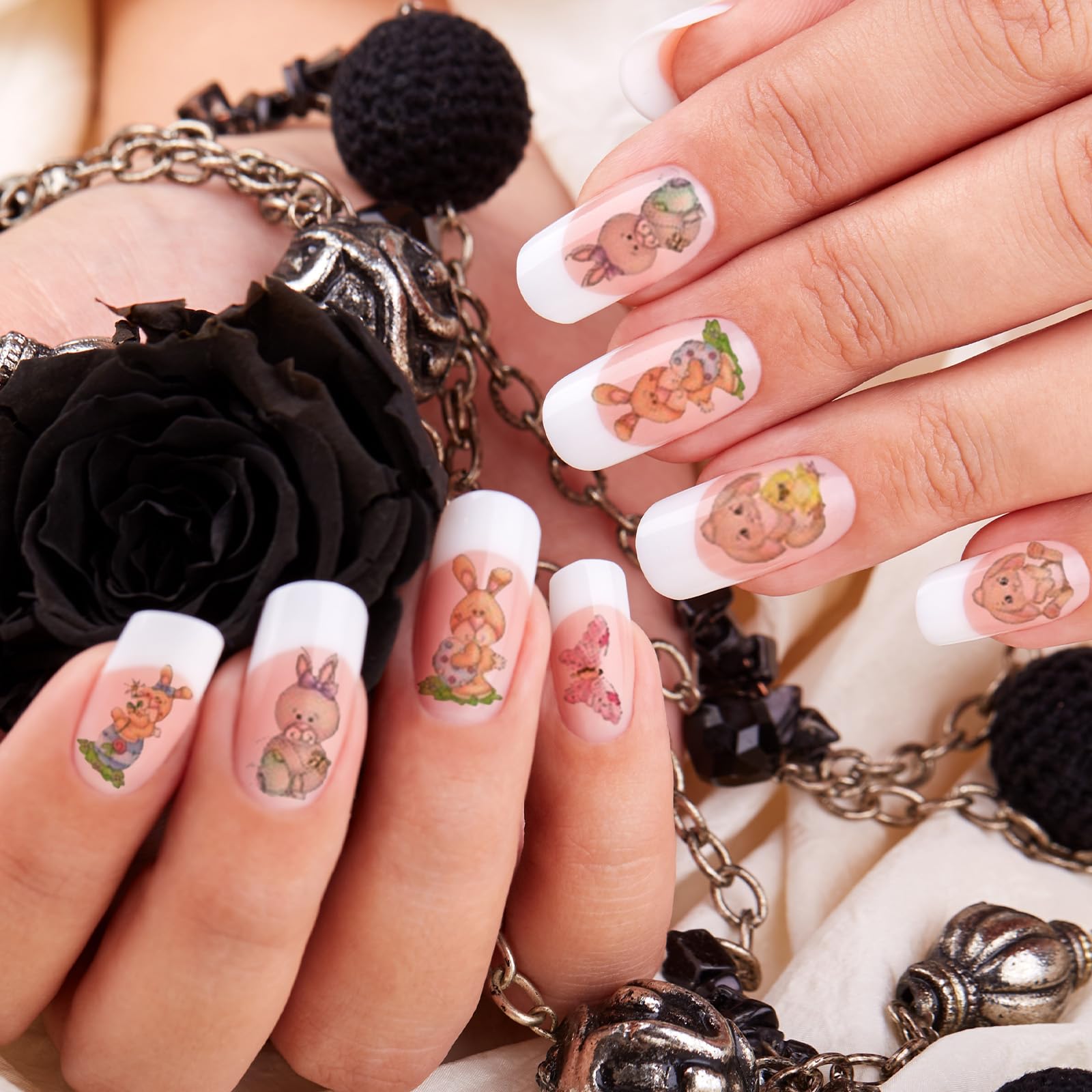 Whaline 18 Sheets All Holiday Nail Art Stickers Valentine's Day Nail Decals All Season Fall Christmas Winter Valentine 4th of July Self-Adhesive Nail Decals for Xmas DIY Manicure Party Decor - Image 6