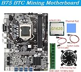 Wresetly B75 BTC Mining Motherboard LGA1155 8xPCIe USB3.0 w/ CPU RAM Fan Cable view 5