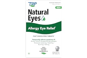 TRP THE RELIEF PRODUCTS TRP Natural Eyes Allergy Relief Tablets - 100% Natural Active Ingredients - Soothes Itchiness, Burning, Watering from Allergies - Fast Dissolve - 48ct