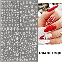 Snowflake Nail Art Stickers Decals - 8 Sheets 3D