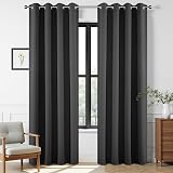 Joydeco Blackout Curtains 108 Inch 2 Panels Dark Grey Grommet Room Darkening