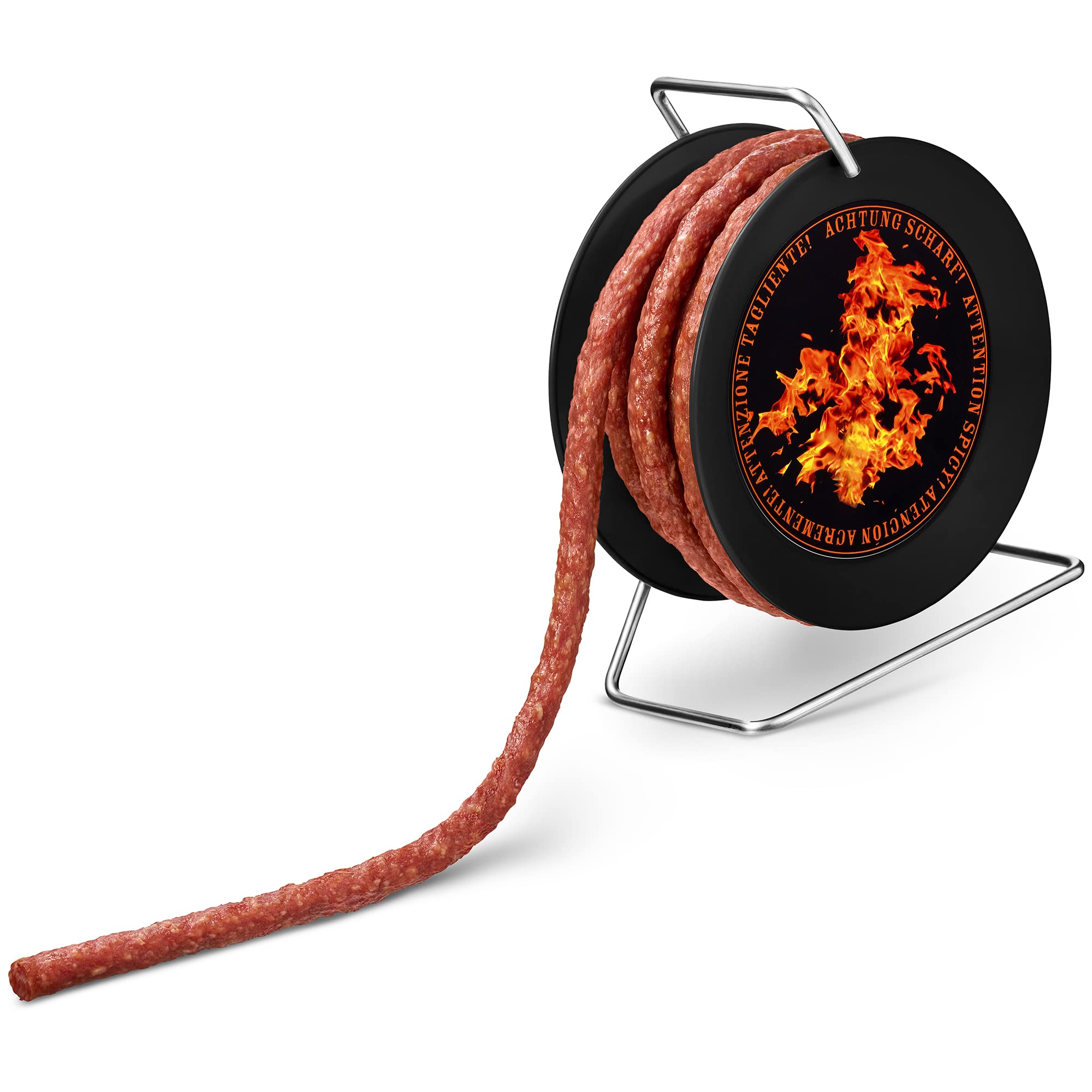 WURSTBARON® Scharfe Wurst Kabeltrommel 3,5m scharfe Chorizo Wurst nach Krakauer Art, hochwertige Qualität und würziges Aroma, lustiges Geschenk, 240 g 4