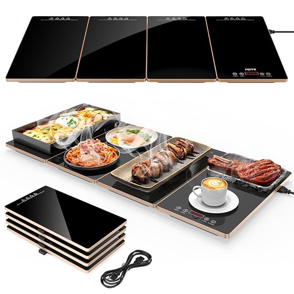 FEPPO ELECTRIC WARMING TRAY, 4-IN-1 FOOD WARMERS FOR...