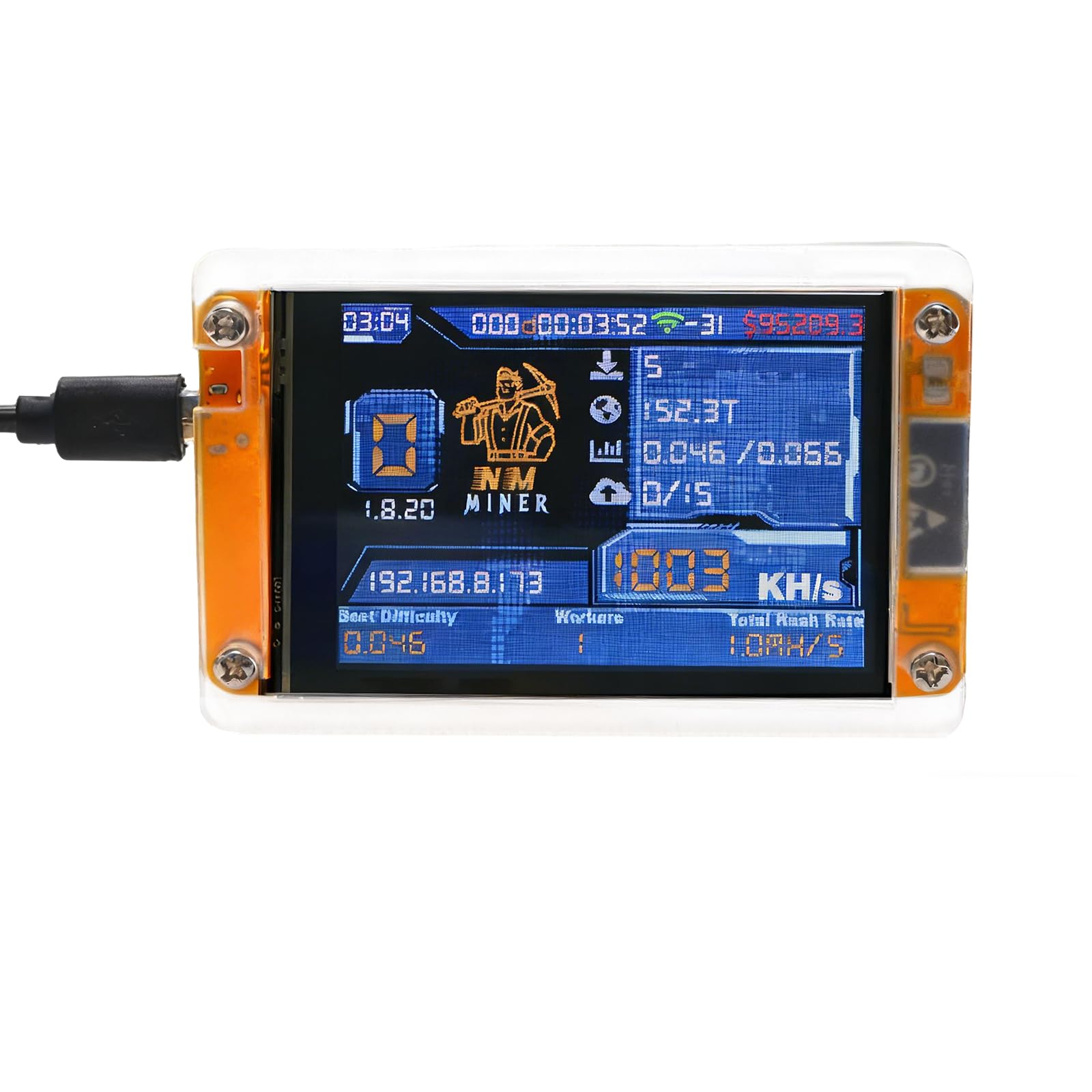 Photo 1 of *UNTESTED*
Bitcoin Miner,Crypto One Shot BTC Solo Lottery Miner with Mini 2.8in Smart Display,Hashrate Up to 1010KH/s,Quiet and Easy to Set up,DIY Crypto Mining & Education