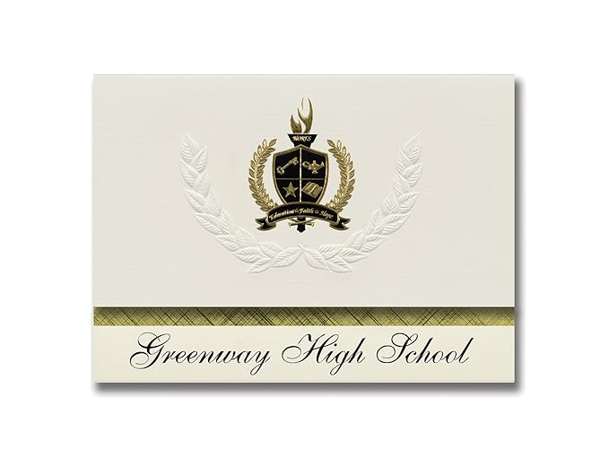 Signature Announcements Greenway High School Phoenix Az Graduation Announcements Presidential Style Basic Package Of 25 With Gold Black Metallic Foil Seal Amazon In Office Products