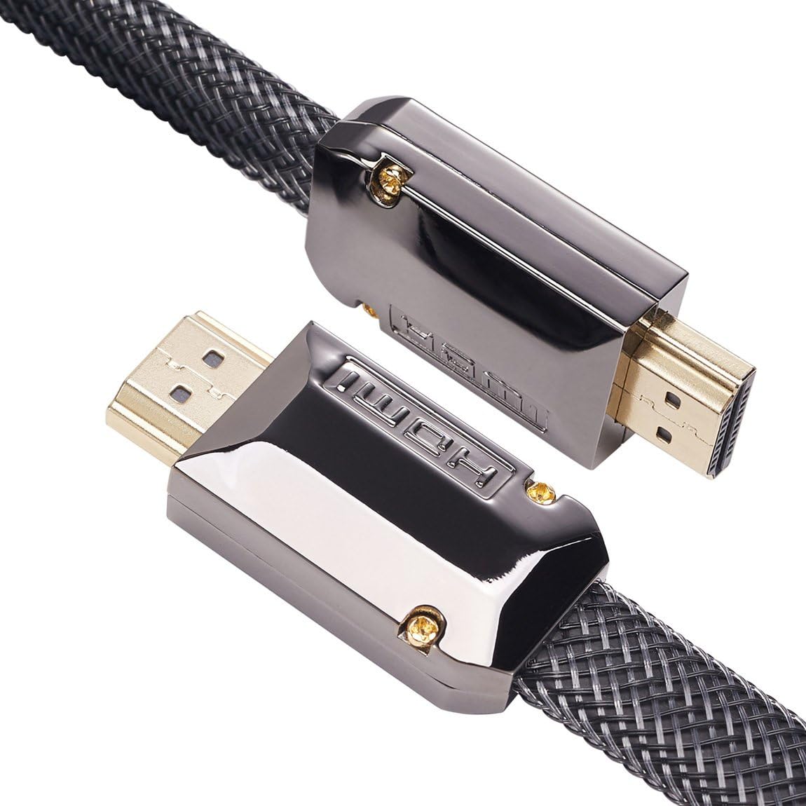HDMI Cable 2.0V(4K, HDMI 2.0 Ready) - Braided Cord Flat wire- Category 2 High Speed with Ethernet & Audio Return Channel - Supports 4K 2160p, HD 1080p & 3D (Latest Standard) Black (6Feet)