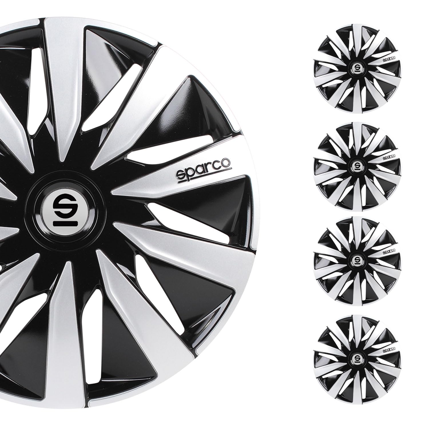 Sparco SPC1691BKSV wheel covers Lazio 16-inch black/silver
